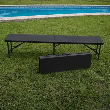 Banco Plegable Negro 1.80m